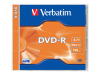 Verbatim - 5 x DVD-R - 4.7 Go 16x - argent mat - boîtier CD 43519