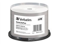 Verbatim DataLifePlus Professional - 50 x DVD-R - 4.7 Go 16x - blanc - surface imprimable par jet d'encre, surface imprimable large - spindle 43744