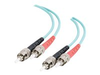 C2G ST-ST 10Gb 50/125 OM3 Duplex Multimode PVC Fiber Optic Cable (LSZH) - Câble réseau - ST multi-mode (M) pour ST multi-mode (M) - 3 m - fibre optique - duplex - 50 / 125 microns - OM3 - sans halogène - turquoise 85506