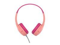 Belkin SoundForm Mini - Écouteurs avec micro - sur-oreille - filaire - jack 3,5mm - rose AUD004BTPK