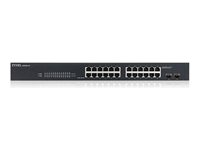 Zyxel GS1900-24 - Commutateur - intelligent - 24 x 10/100/1000 + 2 x Gigabit SFP (liaison montante) - de bureau, Montable sur rack GS1900-24-EU0102F