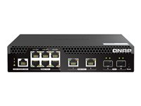 QNAP - Commutateur - demi-largeur - Géré - 10 x 2.5GBase-T + 2 x 10 Gigabit SFP+ + 6 x 2.5GBase-T + 2 x 10 Gigabit Ethernet - PoE++ (310 W) QSW-M2106PR-2S2T