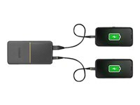 OtterBox - Banque d'alimentation - 15000 mAh - 18 Watt - 3 A - Apple Fast Charge, Huawei Fast Charge, PE 2.0+, PD 3.0, QC 3.0, AFC, SFCP - 2 connecteurs de sortie (USB, 24 pin USB-C) - sur le câble : USB, USB-C - Crépuscule 78-80691