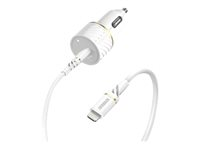 OtterBox - Adaptateur d'alimentation pour voiture - 18 Watt - 3 A - PD 3.0 (24 pin USB-C) - sur le câble : Lightning - poussière de nuage blanche 78-52697