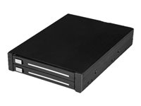 StarTech.com Rack amovible sans tiroir pour deux HDD / SSD SATA 2,5" dans baie de 3,5" - Backplane 2x disques SATA avec RAID - Contrôleur de stockage (RAID) - SATA 6Gb/s - RAID RAID 0, 1, JBOD, BIG - SATA 6Gb/s - noir HSB225S3R
