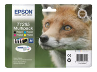 Epson T1285 Multipack - Pack de 4 - noir, jaune, cyan, magenta - original - emballage coque avec alarme radioélectrique/ acoustique - cartouche d'encre (alternative pour : Epson T1285) - pour Stylus S22, SX130, SX230, SX235, SX430, SX435, SX438, SX440, SX445; Stylus Office BX305 C13T12854022