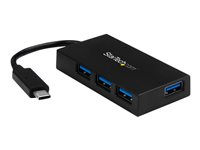 StarTech.com Hub USB C - 4 ports - USB 3.0 - Compact - USB-C vers 4x USB-A - Concentrateur USB Type-C - Adaptateur d'alimentation inclus - Concentrateur (hub) - 4 x SuperSpeed USB 3.0 - de bureau HB30C4AFS