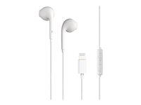 BIGBEN Connected - Écouteurs avec micro - embout auriculaire - filaire - Lightning - blanc - pour Apple iPad/iPhone/iPod (Lightning) KPBOUTONMFIW