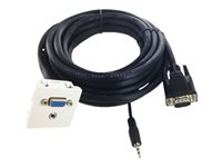 Plastron 45x45 VGA + Audio - Plaque - HD-15, fiche mini-phone Stéréo 3,5 mm - avec câble 28 AWG (15 m) 2051041