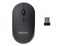 DICOTA Silent - V2 - souris - droitiers et gauchers - optique - 3 boutons - sans fil - 2.4 GHz - récepteur sans fil USB - noir D32003