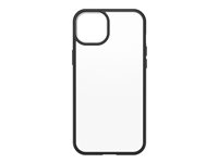 OtterBox React Series - Coque de protection pour téléphone portable - antimicrobien - polycarbonate, caoutchouc synthétique - cristal noir (incolore/noir) - pour Apple iPhone 14 Plus 77-88874