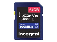 Integral - carte mémoire flash - 64 Go - SDXC UHS-I INSDX64G-100V10