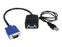 StarTech.com Câble répartiteur / Splitter vidéo VGA alimenté par USB - Adaptateur doubleur VGA - 1x (M) vers 2x (F) - Noir - Répartiteur video - 2 x VGA - de bureau ST122LE