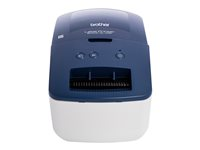 Brother QL-600B - Imprimante d'étiquettes - thermique direct - rouleau (6,2 cm) - 300 x 300 ppp - jusqu'à 71 mm/sec - USB 2.0 - bleu-blanc QL600BXX1