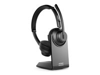 Urban Factory MOVEE Pro - Avec support de charge micro-casque - sur-oreille - Bluetooth - sans fil - USB-A via adaptateur Bluetooth - isolation acoustique - noir HBV65UF