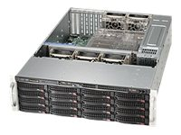 Supermicro SC836 BA-R1K28B - Montable sur rack - 3U - Extended ATX améliorée - SAS - hot-swap 1280 Watt - noir - USB/série CSE-836BA-R1K28B