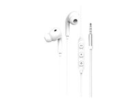 Force Play - Écouteurs avec micro - intra-auriculaire - filaire - jack 3,5mm - blanc FPYKPBOUTONJACKW