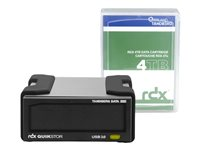 Overland-Tandberg RDX QuikStor - Lecteur de disque - cartouche RDX - SuperSpeed USB 3.0 - externe - noir - avec cartouche 4 TB 8866-RDX