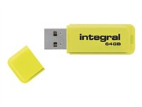 Integral Neon - Clé USB - 64 Go - USB 2.0 - jaune INFD64GBNEONB