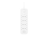 Belkin Connect - Protection contre les surtensions - avec 2 ports USB-C - connecteurs de sortie : 4 - 2 m cordon SRB004CA2M