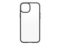 OtterBox React Series - Coque de protection pour téléphone portable - polycarbonate, caoutchouc synthétique - cristal noir (incolore/noir) - pour Apple iPhone 14 Plus, 15 Plus 77-92768