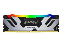 Kingston FURY Renegade RGB - DDR5 - module - 24 Go: 1 x 24 Go - DIMM 288 broches - 7200 MHz / PC5-57600 - CL38 - 1.1 V - mémoire sans tampon - on-die ECC - noir, argent KF572C38RSA-24