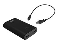 DLH Energy - Banque d'alimentation - 10050 mAh - 2.1 A - 2 connecteurs de sortie (USB) - gris, noir DY-BE3990
