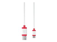 CHERRY - Câble USB - USB (M) pour 24 pin USB-C (M) - USB 2.0 - 1.5 m - câble tressé - blanc JA-0600-0