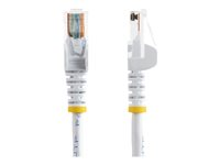 StarTech.com Câble réseau Cat5e UTP - Cordon Ethernet RJ45 anti-accroc - Câble patch - Cordon de raccordement - RJ-45 (M) pour RJ-45 (M) - 3 m - UTP - CAT 5e - moulé, sans crochet - blanc 45PAT3MWH