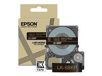 Epson LabelWorks LK-5BKP - Métallique - or sur noir - Rouleau (1,8 cm x 9 m) 1 cassette(s) boîte de suspension - cartouche de bande - pour LabelWorks LW-C410, LW-C610 C53S672095