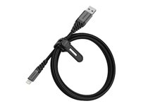 OtterBox Premium - Câble Lightning - USB mâle pour Lightning mâle - 1 m - noir cendre foncé 78-52643