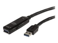 StarTech.com Câble d'extension USB 3.0 actif 5 m - M/F - Rallonge de câble USB - USB type A (M) pour USB type A (F) - USB 3.0 - 5 m - actif - noir - pour P/N: PEXUSB3S2EI, PEXUSB3S42, PEXUSB3S7, ST7300U3M, ST7300USB3B, SVA5H2NEUA, USB3SAA3MBK USB3AAEXT5M