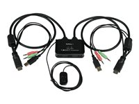 StarTech.com Switch KVM USB HDMI à 2 ports - Commutateur écran clavier souris alimenté par USB avec câbles KVM et commutateur à distance - Commutateur écran-clavier-souris/audio - 2 x KVM / audio - 1 utilisateur local - de bureau SV211HDUA