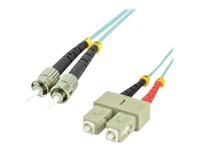 MCL - Câble réseau - ST multi-mode (M) pour SC multi-mode (M) - 1 m - fibre optique - 50 / 125 microns - OM3 - sans halogène FJOM3/STSC-1M