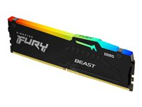Kingston FURY Beast RGB - DDR5 - module - 8 Go - DIMM 288 broches - 6000 MHz / PC5-48000 - CL30 - 1.4 V - mémoire sans tampon - on-die ECC - noir KF560C30BBEA-8