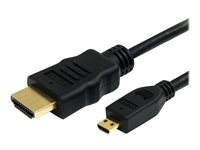 StarTech.com Câble HDMI haute vitesse avec Ethernet 1 m - HDMI vers HDMI Micro - M/M - Câble HDMI avec Ethernet - HDMI mâle pour 19 pin micro HDMI Type D mâle - 1 m - noir HDADMM1M