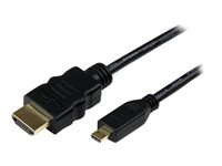 StarTech.com Câble HDMI haute vitesse avec Ethernet 2 m - HDMI vers HDMI Micro - M/M - Câble HDMI avec Ethernet - HDMI mâle pour 19 pin micro HDMI Type D mâle - 2 m - noir HDADMM2M