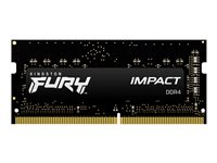 Kingston FURY Impact - DDR4 - kit - 16 Go: 2 x 8 Go - SO DIMM 260 broches - 3200 MHz / PC4-25600 - CL20 - 1.2 V - mémoire sans tampon - non ECC - noir KF432S20IBK2/16