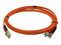 StarTech.com 2m Fiber Optic Cable - Multimode Duplex 50/125 - LSZH - LC/ST - OM2 - LC to ST Fiber Patch Cable - Cordon de raccordement - ST multi-mode (M) pour LC multi-mode (M) - 2 m - fibre optique - duplex - 50 / 125 microns - OM2 - moulé - orange - pour P/N: MCM1110MMLC 50FIBLCST2