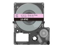 Epson LabelWorks LK-4PAS - Rose tendre/gris - Rouleau (1,2 cm) 1 cassette(s) ruban - pour LabelWorks LW-C410, LW-C610 C53S672103