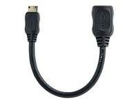 StarTech.com Câble HDMI haute vitesse 13 cm - HDMI vers HDMI Mini - F/M - Adaptateur HDMI - HDMI femelle pour 19 pin mini HDMI Type C mâle - 1.3 cm - blindé - noir - pour P/N: HDMM30CM HDACFM5IN