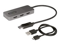 StarTech.com 3-Port MST Hub, DisplayPort to Triple HDMI Monitors, 4K 60Hz, DP 1.4 Multi-Monitor Video Adapter with 1ft (30cm) Built-in Cable, USB Powered, Windows Only - Multi-Stream Transport Hub (MST14DP123HD) - Commutateur vidéo/audio - 3 x HDMI - de bureau MST14DP123HD