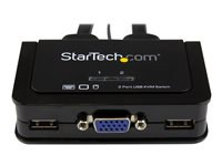 StarTech.com Switch KVM USB VGA à 2 ports - Commutateur écran clavier souris alimenté par USB avec câbles KVM et commutateur à distance - Commutateur KVM - 2 x KVM port(s) - 1 utilisateur local - de bureau SV211USB