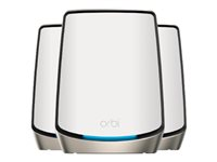 NETGEAR Orbi 860 Series RBK863S - - système Wi-Fi - (routeur, 2 rallonges) - jusqu'à 6750 pieds carrés - maillage - 10GbE - Wi-Fi 6 - Tri-bande RBK863S-100EUS