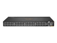 HPE Aruba 6200M 48G 4SFP+ Switch - Commutateur - distance max. d'empilage de 10 km - C3 - Géré - 48 x 10/100/1000 + 4 x 1 Gigabit/10 Gigabit SFP+ (liaison montante/empilage) - de l'avant et du côté vers l'arrière - Montable sur rack - BTO R8Q69A