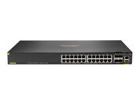 HPE Aruba Networking CX 6200F 24G Class 4 PoE 4SFP 370W Switch - Commutateur - distance max. d'empilage de 10 km - C3 - Géré - 24 x 10/100/1000 (PoE+) + 4 x 100/1000 SFP - de l'avant et du côté vers l'arrière - Montable sur rack - PoE+ (370 W) S0M82A#ABB