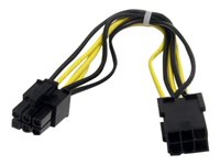 StarTech.com Cable d'extension d'alimentation PCI Express 6 broches 20 cm - Rallonge de câble d'alimentation - Alimentation PCIe de 6 broches (M) pour Alimentation PCIe de 6 broches (F) - 20 cm - noir PCIEPOWEXT