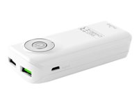 Puro - Banque d'alimentation - 5200 mAh - 12 Watt - 2.4 A - Fast Charge - 2 connecteurs de sortie (USB) - blanc PUROPOWERBFC5200W