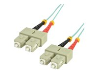 MCL - Câble réseau - SC multi-mode (M) pour SC multi-mode (M) - 0.5 m - fibre optique - 50 / 125 microns - OM3 - sans halogène FJOM3/SCSC-0.5M