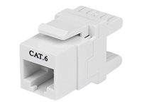 StarTech.com 180 Degree Cat 6 Keystone Jack - RJ45 Ethernet Cat6 Wall Jack White - 110 Type - Keystone Jack 180 Degree 110 UTP (C6KEY110SWH) - Jack avec fonction de correction keystone - CAT 6 - RJ-45 - blanc - pour P/N: WIRC6CMPBLU C6KEY110SWH